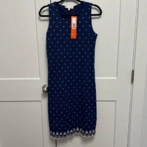 Jude Connally Beth Eyelet Shift Dress Navy White Size Small NEW WITH TAGS